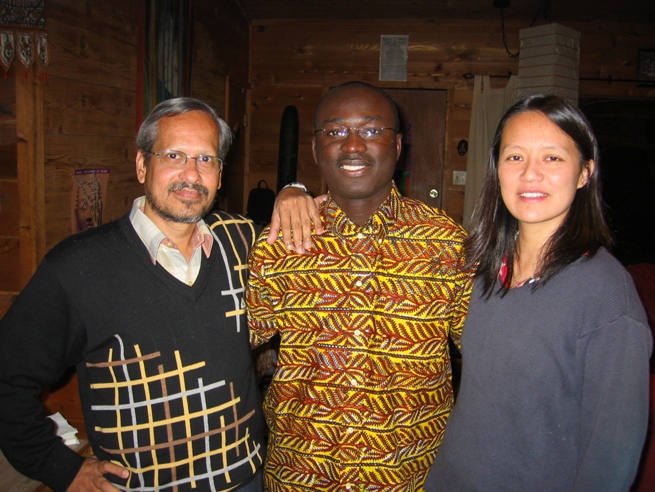 Dr. S.P. Kalantri with Joseph and Christine Ho, fellow students at UC Berkeley School of Public Health, 2005, during his Master of Public Health programme.