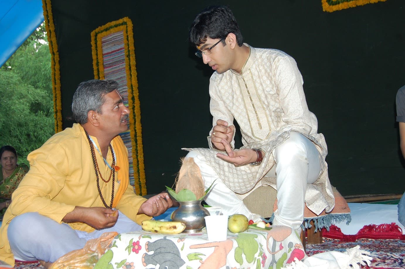 Ashwini participating in wedding rituals in July 2011