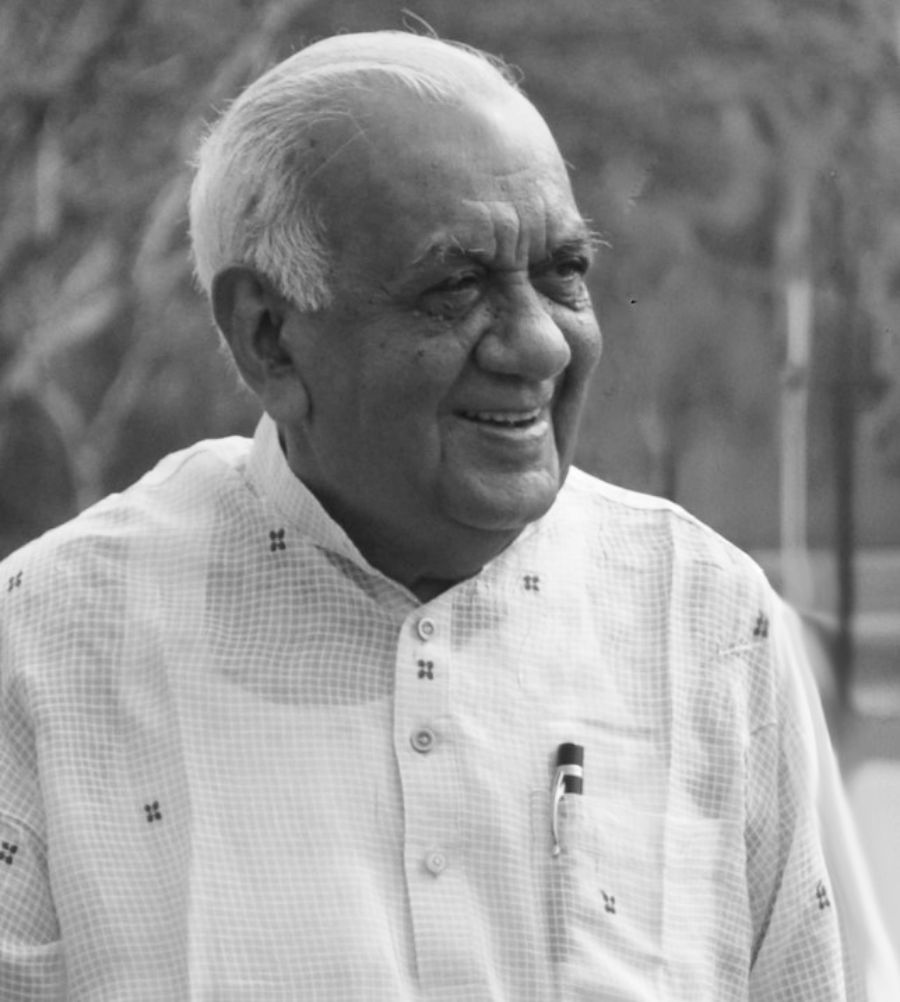 Portrait of Dhirubhai Mehta, former President of Kasturba Health Society (KHS).