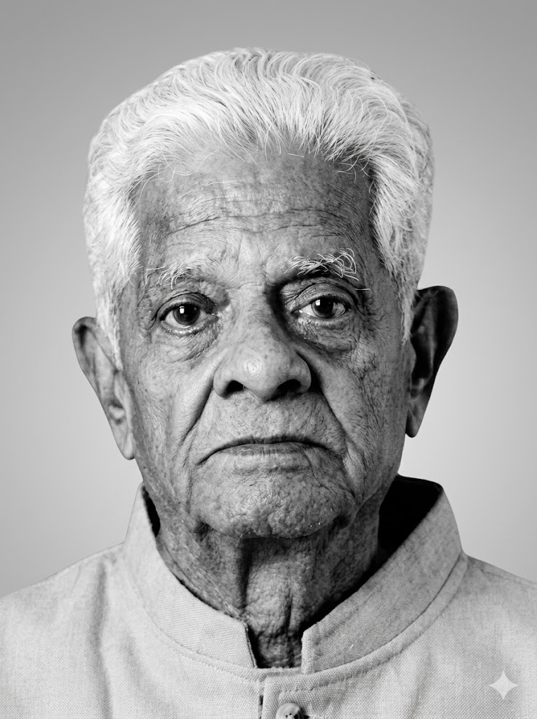 Portrait of Dr. Govind Manohar Indurkar. Professor and head of Anatomy at MGIMS Sevagram in the 1980s.