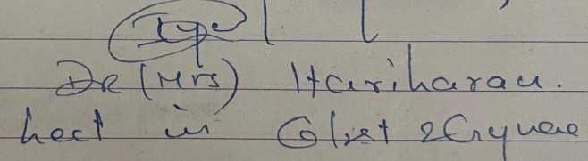 Dr. Mrs Chella Hariharan. Obstetrics and Gynaecology. MGIM. Sevagram