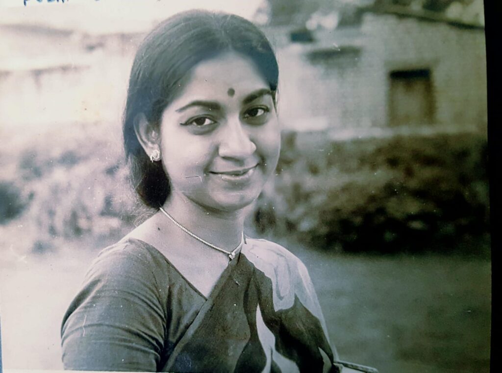 Portrait picture of Dr. Pushpa Chaturvedi c. 1970. Professor and Head of Pediatrics at MGIMS Sevagram.