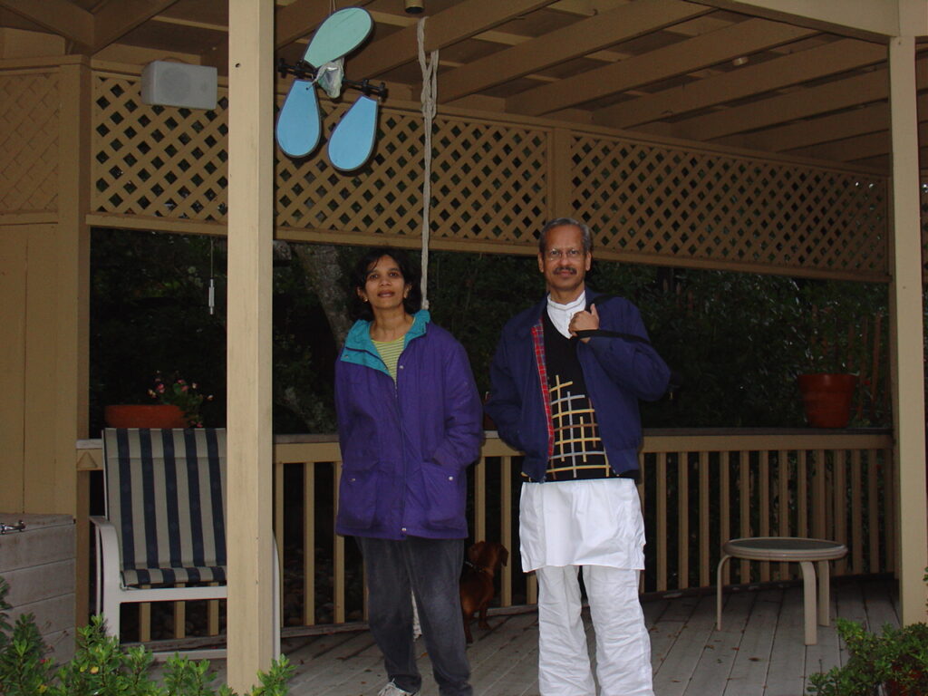 SP Kalantri with Dr Nilima Raghavan, Professor of Neonatology at Stanford University, at her residence in Palo Alto, California, 2004.