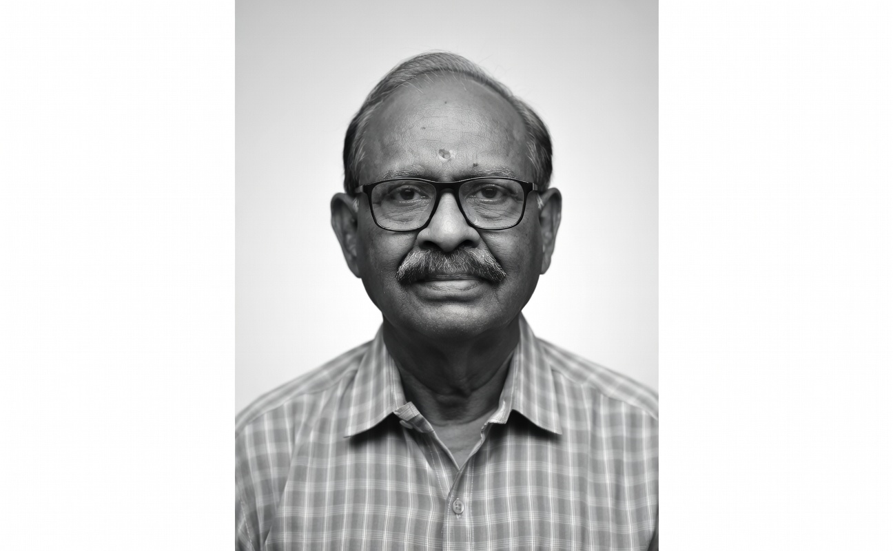 Portrait photograph of Dr. Santish Gupta, reader in Pathology at MGIMS Sevagram in the 1980s.