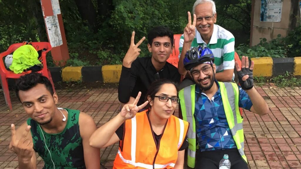 Dr. S.P. Kalantri on his bicycle during his first successful 200-kilometer non-stop brevet in Nagpur in September 2016.